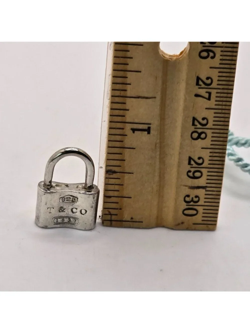 VTG Tiffany & Co 1837 Padlock Charm Sterling Silver 925 T&Co Lock Pendant Pouch - Picture 12 of 13
